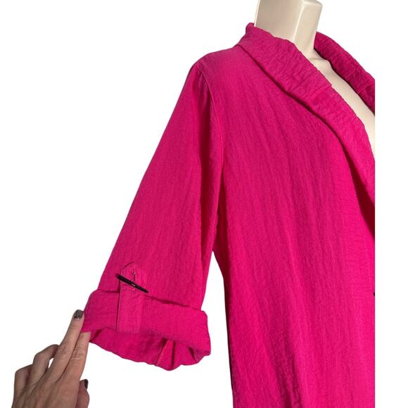 Soft Surroundings Pink Fuchsia Oversized Kimono Style Blazer Size M - Picture 3 of 6